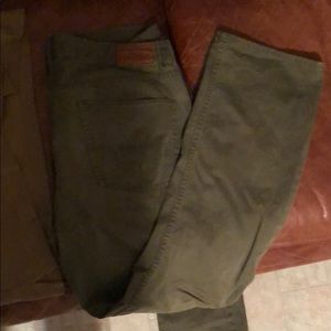 Green straight leg pants